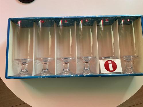 Iittala.     6 bierglazen. Karelia. Tapio Wirkkala, Antiek en Kunst, Antiek | Glas en Kristal, Ophalen of Verzenden
