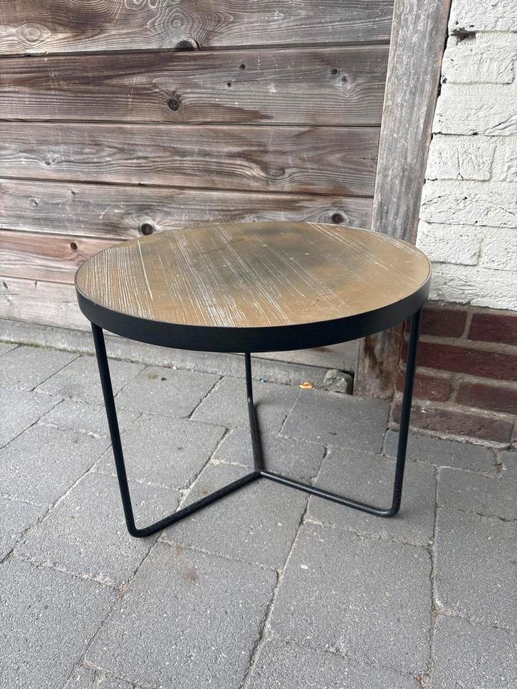 Leuke ronde bijzettafel, Huis en Inrichting, Tafels | Bijzettafels, Gebruikt, Rond, Minder dan 45 cm, Minder dan 55 cm, Hout, Ophalen