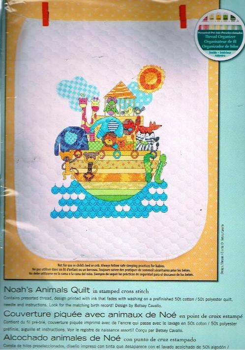 Cado SALE DIMENSIONS BORDUURPAKKET NOAH's  ANIMALS QUILT, Hobby en Vrije tijd, Borduren en Borduurmachines, Nieuw, Borduurpakket