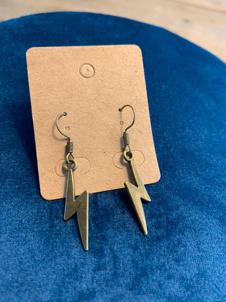 Bliksem, Sieraden, Tassen en Uiterlijk, Oorbellen, Nieuw, Hangers, Overige materialen, Bruin, Ophalen of Verzenden