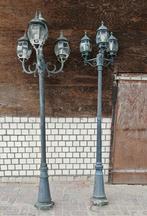 klassieke grote tuinlantaarn 2 stuks, Ophalen, Gebruikt, Staande lamp, Aluminium