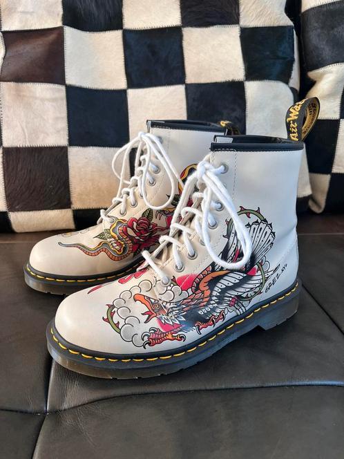 Dr. Martens 1460 old school tattoo Grez maat 40 wit tijger, Kleding | Dames, Schoenen, Zo goed als nieuw, Overige typen, Wit, Ophalen of Verzenden