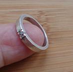 zilveren ring met cubic zirkonia [1009], Verzenden, Zo goed als nieuw, 17 tot 18, Dame
