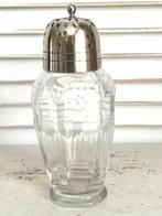 Vintage kristal geslepen suikerstrooier verzilverde dop 15cm, Antiek en Kunst, Ophalen