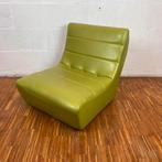 Green leather lounge fauteuil in Togo style, jaren80, Ophalen of Verzenden