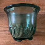 Vintage glazen bloempot cachepot (hoogte 13,5 cm), Tuin en Terras, Bloempotten, Overige materialen, Rond, Nieuw, Ophalen of Verzenden