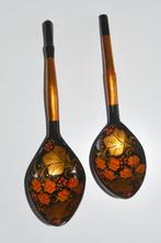 Russische Khokloma Slabestek Sla Couvert Lepels, Antiek en Kunst, Ophalen of Verzenden