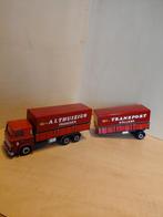 Tekno Scania 141 met huif. Loop of sloop voor de verbouwer., Hobby en Vrije tijd, Modelauto's | 1:50, Ophalen of Verzenden, Gebruikt