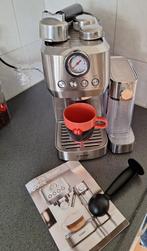 RVS Espressomachine 20 Bar met melkopschuimer - Pistonmachin, Ophalen, Espresso apparaat, Gemalen koffie, Zo goed als nieuw