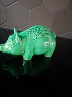 Groene spaarpot varken 's Gravenhage, Ophalen of Verzenden, Gebruikt, Steen, Aardewerk of Keramiek, Dier