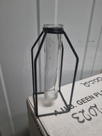 Vaasje voor 1 bloem, Zwart, Ophalen of Verzenden, Minder dan 50 cm, Glas