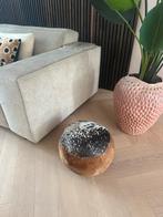 Poef geitenvel ethiopie, Ophalen of Verzenden, Zo goed als nieuw, Rond, Minder dan 50 cm