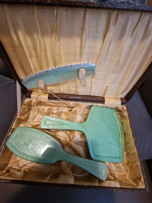 Art Deco Kaptafel  Set - 1930s Groen, Sieraden, Tassen en Uiterlijk, Uiterlijk | Haarverzorging, Gebruikt, Ophalen of Verzenden
