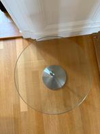 Salontafel - Geborsteld RVS & Glas, Huis en Inrichting, Minder dan 45 cm, Design, Rond, Ophalen of Verzenden