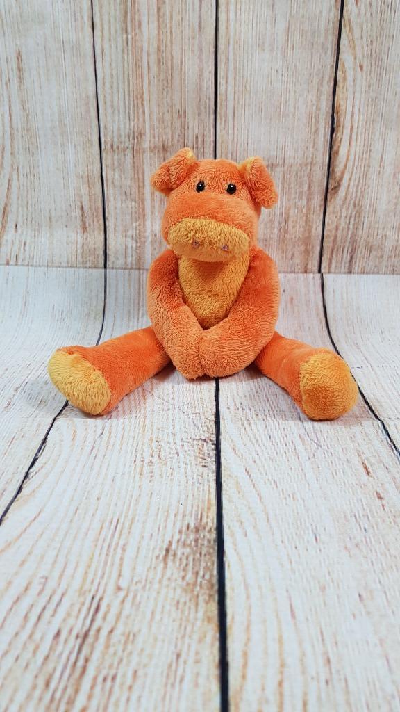Hema Kenor Beestenbende knuffel varken, oranje, 22 cm. 4C3, Kinderen en Baby's, Speelgoed | Knuffels en Pluche, Gebruikt, Overige typen