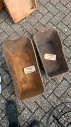 Set 2 gietijzeren bakken voor brocante of tuin, Ophalen, Minder dan 60 cm, Rond, Zo goed als nieuw