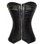 Dames zwart leren korset corset sexy vrouwen corset, Verzenden, Zwart, Body of Korset