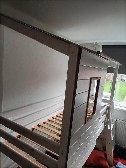 Kinderbed 90 x 200 huisje laag/ half/ hoog slaper, Kinderen en Baby's, Kinderkamer | Stapelbedden en Hoogslapers, Zo goed als nieuw