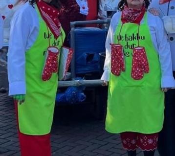 Keukenschort geelgroen carnaval met opdruk beschikbaar voor biedingen