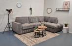 GRATIS LEVERING Nette rib hoekbank grijs 287x200 GEREINIGD, Huis en Inrichting, Banken | Bankstellen, Ophalen, 250 tot 300 cm