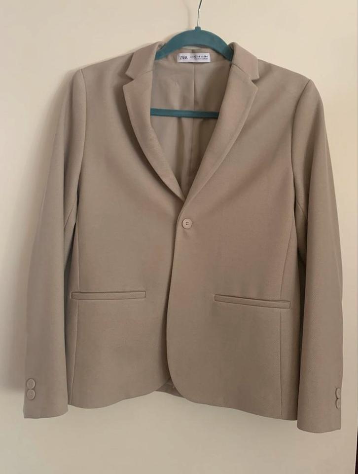 Zara Beige Blazer - Maat Onbekend, Kleding | Heren, Kostuums en Colberts, Zo goed als nieuw, Overige maten, Beige, Ophalen of Verzenden