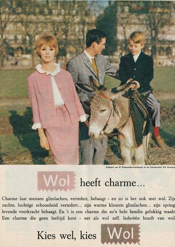 Retro reclame 1962 Scheerwol jongetje op ezeltje beschikbaar voor biedingen
