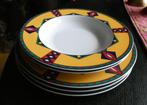 Memphis style KAHLA CHANGE GEEL borden: 3 diepe en 2 diner, Ophalen of Verzenden, Zo goed als nieuw, Bord(en), Overige stijlen