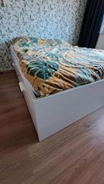 Ikea brimnes 160x200 Inclusief lattenbodems, Ophalen, Gebruikt, Wit, Tweepersoons