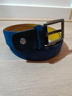 (~105cm) Floris van Bommel Luxe Leren Riem Suède Blauw, Overige kleuren, Floris van Bommel, Zo goed als nieuw, Riem of Ceintuur