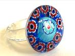 Murano Millefiori vintage glas ring, Overige materialen, Gebruikt, 17 tot 18, Dame