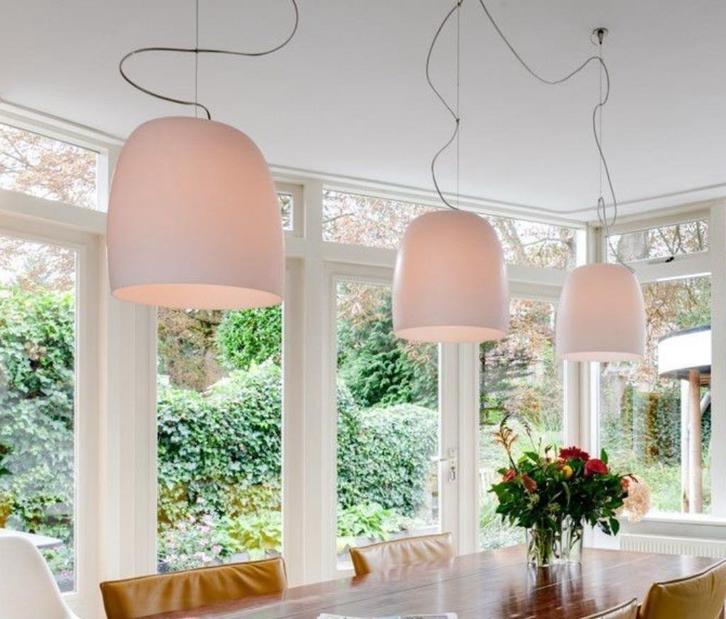 sfeervolle design hanglampen, Huis en Inrichting, Lampen | Hanglampen, Zo goed als nieuw, Minder dan 50 cm, Glas, Ophalen