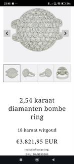 18karaat witgoud, 2,54 karaat diamanten vintage ring, Ophalen of Verzenden, Zo goed als nieuw, 17 tot 18, Dame