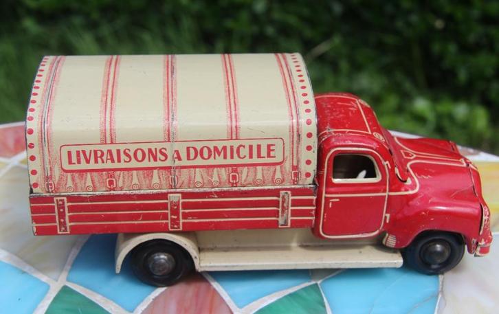 leuk wagentje blikken speelgoed franse tippco + reclame, Antiek en Kunst, Antiek | Speelgoed, Ophalen of Verzenden