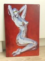Hajime Sorayama Robot Pin up 80s Metalen Wandbord, Verzenden, Nieuw