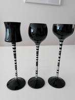 Drie prachtige champagne/borrel glaasjes zwart glas!, Ophalen of Verzenden, Zo goed als nieuw, Borrel- of Shotglas