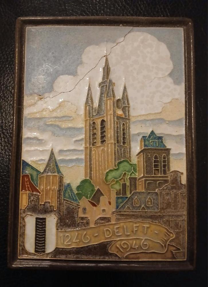 Cloisonne tegel Delft, Porceleyne Fles, Antiek en Kunst, Antiek | Wandborden en Tegels, Ophalen of Verzenden