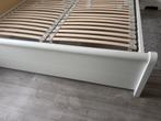 Twijfelaar 140x200 met lattenbodems, Ophalen, Gebruikt, Wit, 140 cm