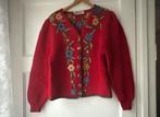 Fantastisch vintage 70’s 80’s rood 100% wol geborduurd vest, Kleding | Dames, Truien en Vesten, Ophalen of Verzenden, Zo goed als nieuw