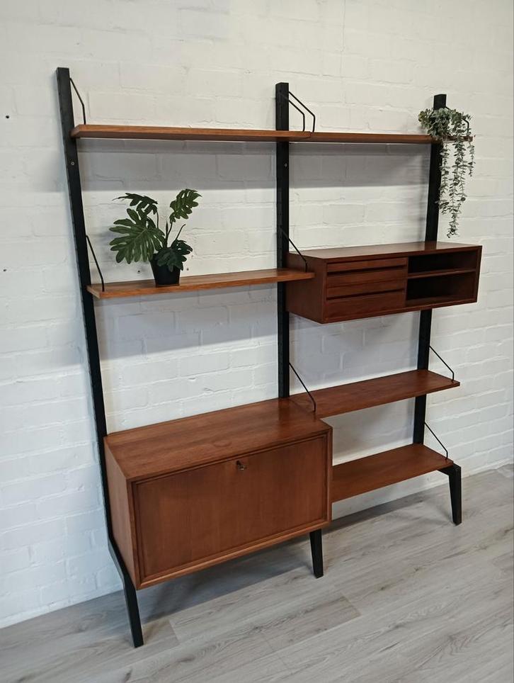 Poul Cadovius Wandmeubel - Scandinavisch Design, Huis en Inrichting, Kasten | Boekenkasten, Gebruikt, 150 tot 200 cm, 200 cm of meer