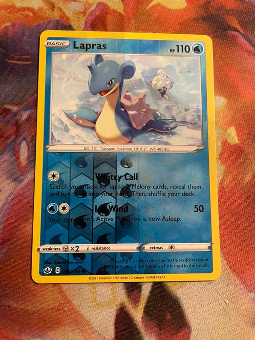 Pokemon LAPRAS Reverse Holo 029/198 (Chilling Reign), Hobby en Vrije tijd, Verzamelkaartspellen | Pokémon, Zo goed als nieuw, Losse kaart