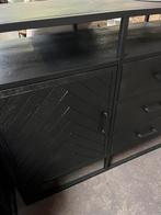Magazijn leegverkoop dressoir zwart mangohout visgraat actie, Nieuw, Ophalen of Verzenden, Info@wkhome.nl, Argonweg 20 Amersfoort