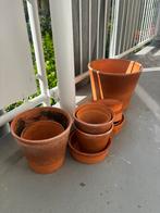 Ikea 9x Brunbär aardewerk terracotta potten, Tuin en Terras, Bloempotten, Gebruikt, Balkon, Rond, Aardewerk