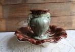 Jasba druipglazuur schaal + vaas West Germany vintage set., Ophalen of Verzenden