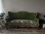 Prachtige vintage groene victoriaanse bank met bloemenstof, Ophalen, Gebruikt, Victoriaans, Minder dan 75 cm