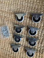 Bokwieltjes, 8 stuks met schroeven, Ophalen, Zo goed als nieuw