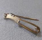 14 krt geel gouden broche met 8 diamanten, Sieraden, Tassen en Uiterlijk, Broches, 4 tot 7 cm, Geel, Ophalen of Verzenden, Zo goed als nieuw