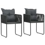 Tuinstoelen 2 st met kussens poly rattan, Ophalen of Verzenden, Nieuw, Twee