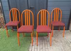 Te gekke vintage, retro oranje stoelen. 4 stuks, Ophalen, Gebruikt, Overige kleuren, Vintage