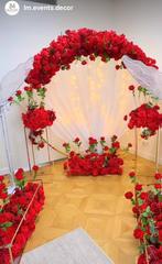 Romantische Bloemenboog met Rode & Verlichting -Te Huur, Ophalen of Verzenden, Nieuw, Valentijn of Romantisch