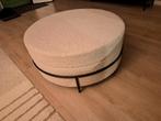 Witte Boucle Poef / Voetenbank / Bijzettafel - Duke, Ophalen, Rond, 75 tot 100 cm, Zo goed als nieuw